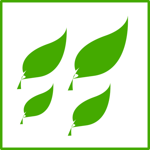 Ekovihreät lehdet -kuvakevektorikuva