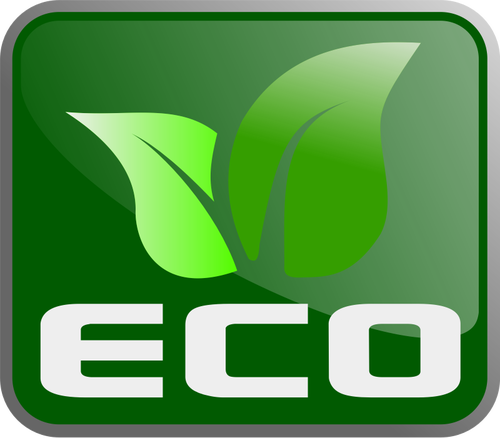 Vektor Klipart zaoblené čtvercová zelená eco symbolu