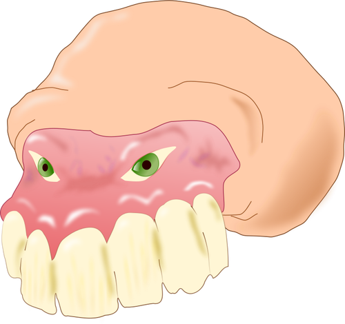 Vector image of teeth monster