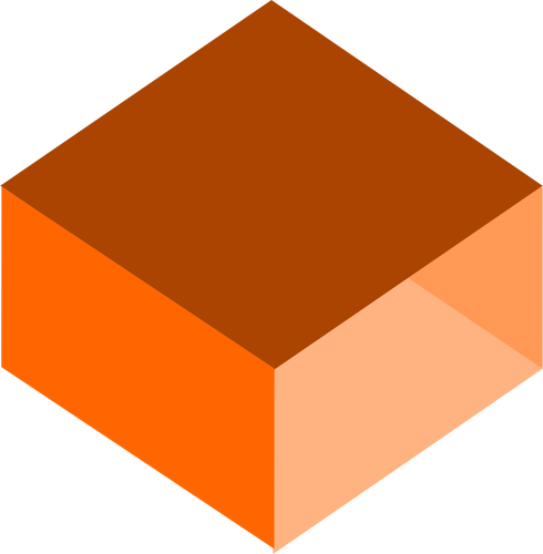 Dessin vectoriel de la boîte orange 3D