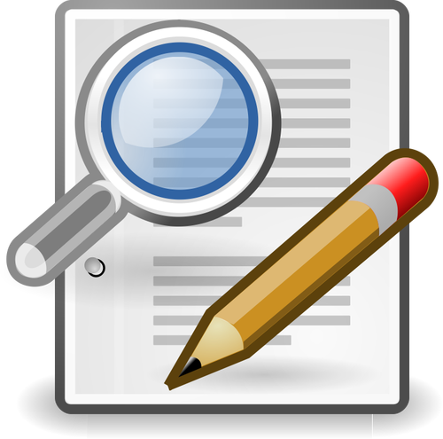 Vector clip art of search and write icon