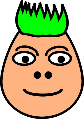 Vektorové ilustrace zelený špičatý účes člověka