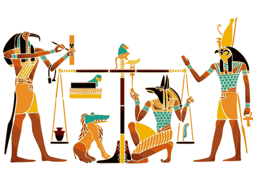 Värikäs muinainen egyptiläinen maalaus