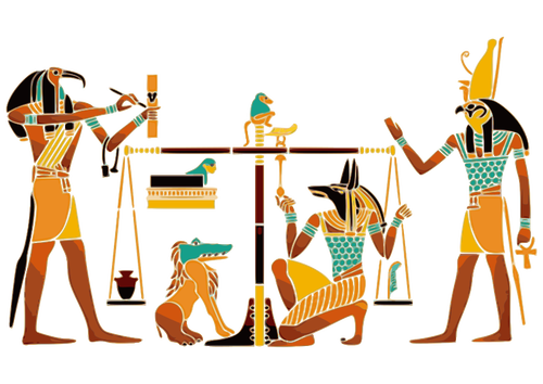 Kleurrijke oude Egyptische schilderkunst