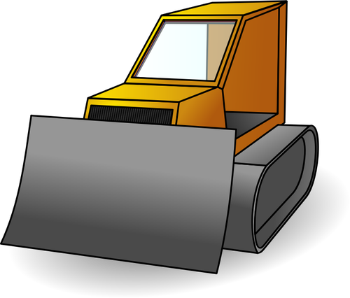 Векторный рисунок желтый бульдозер