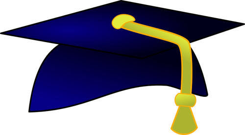 Blue academic hat
