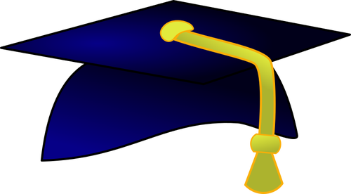 Blue academic hat