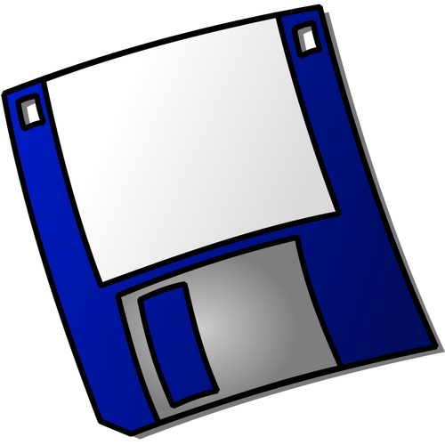 Vektorbild av en mörk blå märkta diskett ikonen