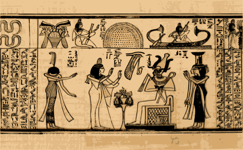 Egyptische kunst muur