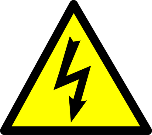 Elektřina současné nebezpečí znamení vektorový obrázek