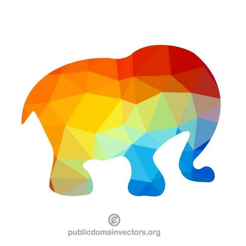 一只大象的彩色轮廓