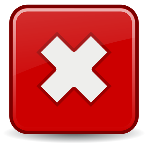 Red cross nu OK vector icon