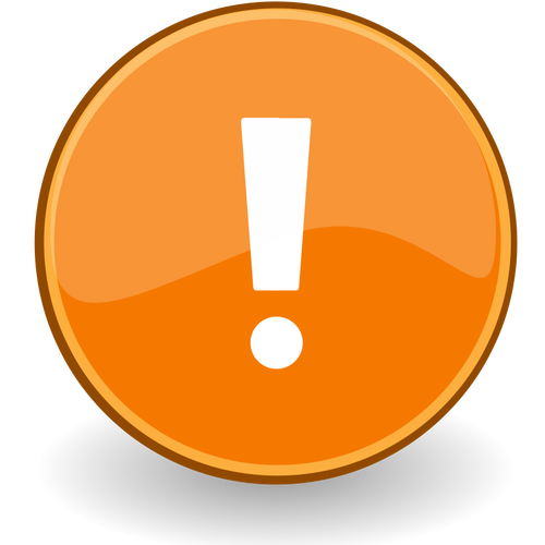 Vector drawing of exclamation mark in orange circle