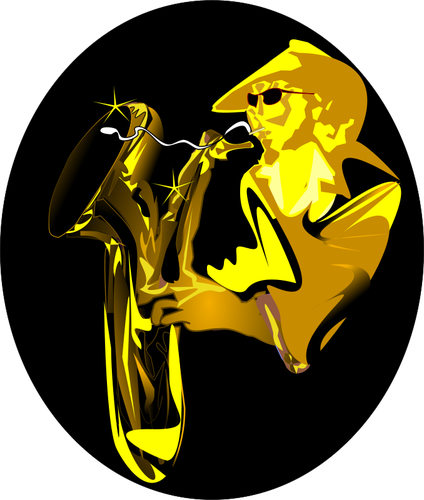 Sax spelare vektor illustration