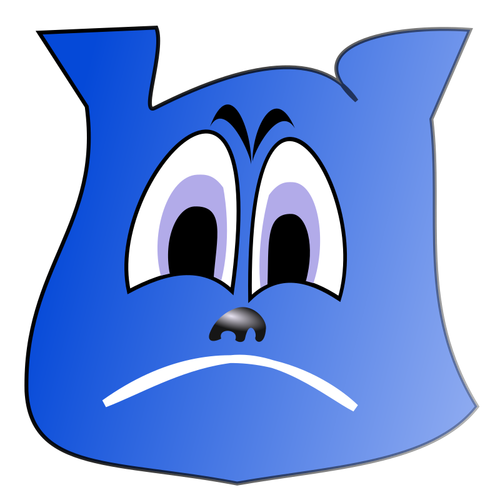 Trist blå emoji