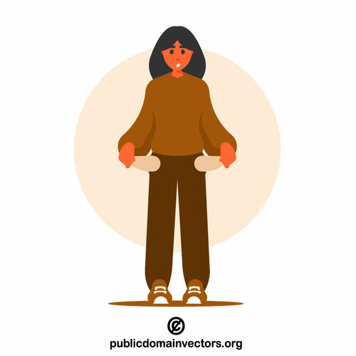 Empty pockets vector