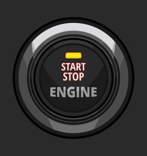 Illustrazione vettoriale di motore start stop pulsante