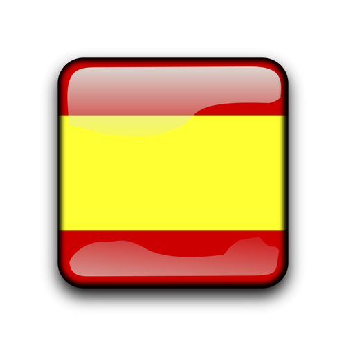 Glossy vector button with Spanish flag