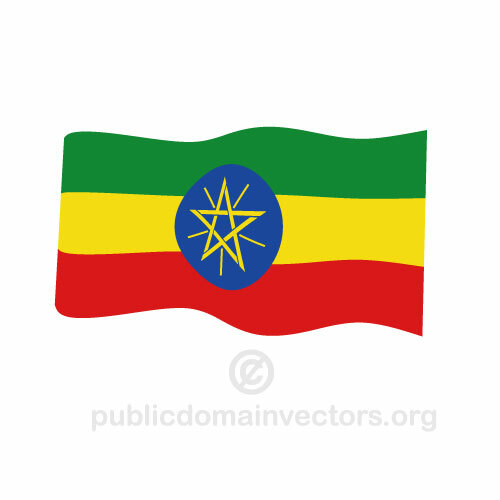 Ondeando la bandera etíope vector