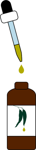 Butelka kroplomierzem z pojemnik ilustracja kolor