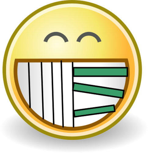 Evil smiley with piano teeth vector drawing