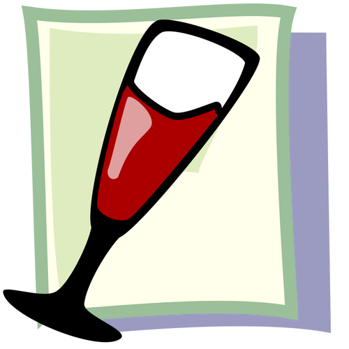 Schräge rote Glas Wein Vektor-ClipArt