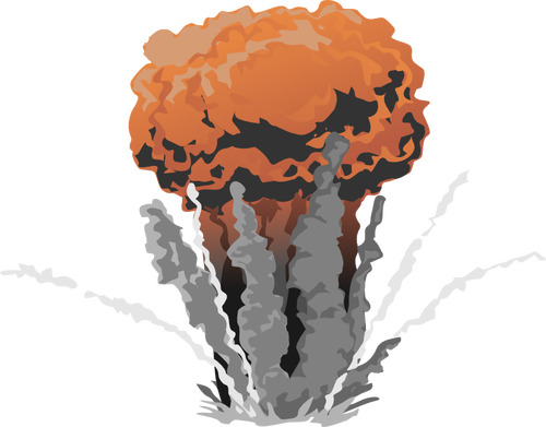 Color mushroom cloud vector image