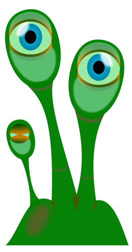 Vector image of alien plant with two eyes