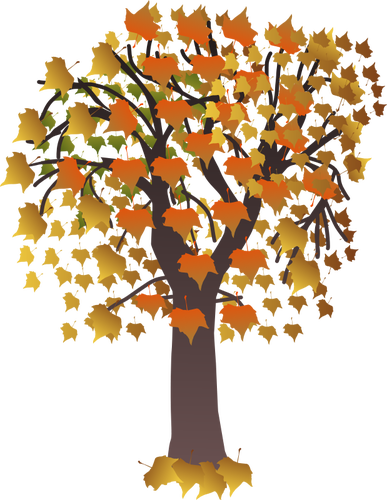 秋のツリー ブランチ ベクトル クリップ アート