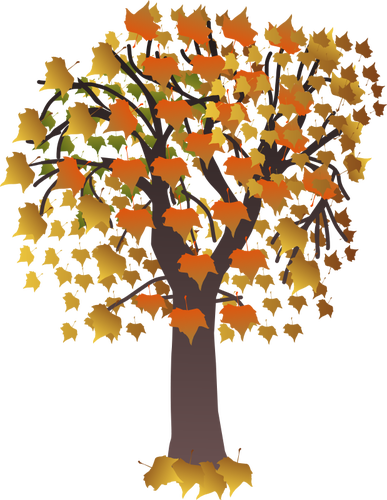 Autumn tree branch vector clip art