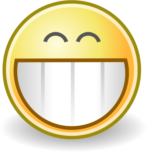 Vector graphics of huge grin face smiley