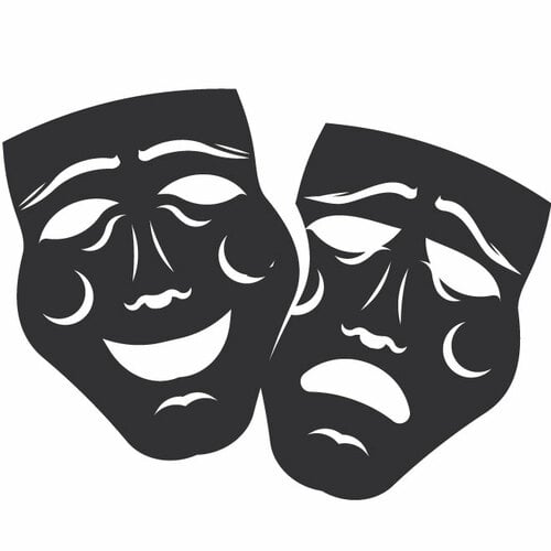 Silhouette de masques de théâtre