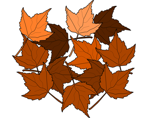 Brown fall leaves vector drawing | Public domain vectors