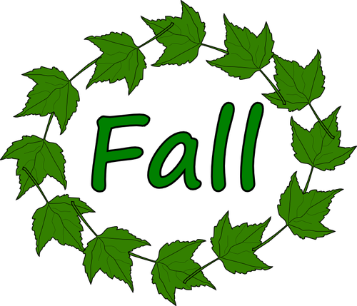 Осенью зелёные листья векторное изображение