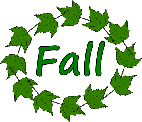 Fall green leaves vector image