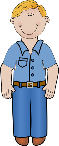 Vector image of daddy in jeans