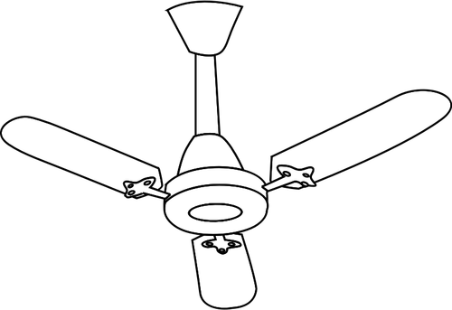 Ceiling fan line art vector graphics