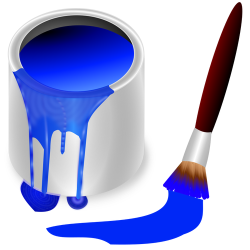 Paintbrush and bucket