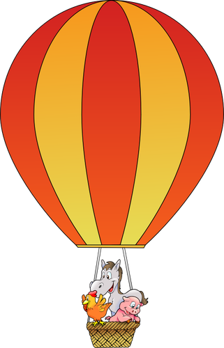 Animais de exploração agrícola no balão