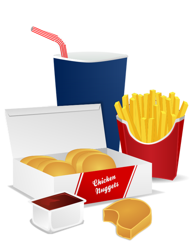 Fast food menu vector graphics