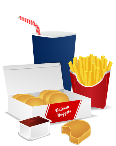 Fast food menu vector graphics