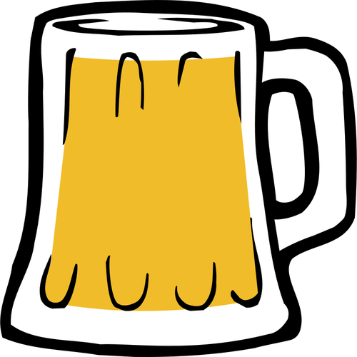 Ilustración vectorial de taza de cerveza llena de cerveza