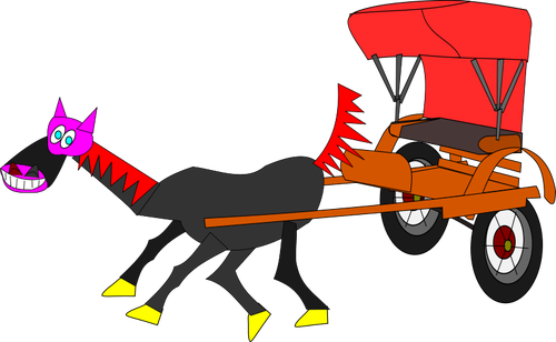 Cartoon horse and carriage