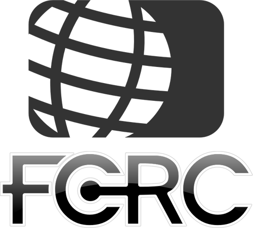 FCRC küre logo vektör çizim siyah beyaz