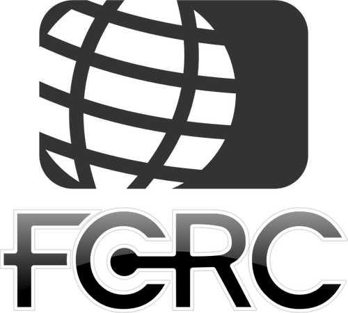 Ilustração em vetor FCRC globo logotipo em preto e branco