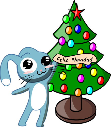 Bunny e árvore de Natal