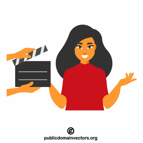 Female actor filming