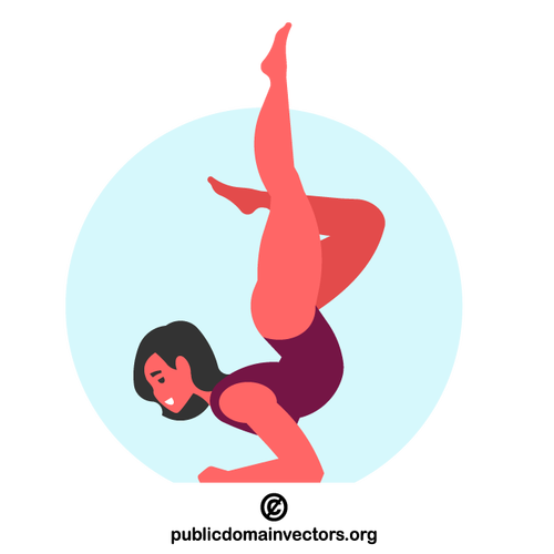 Gimnastă de sex feminin exercitând