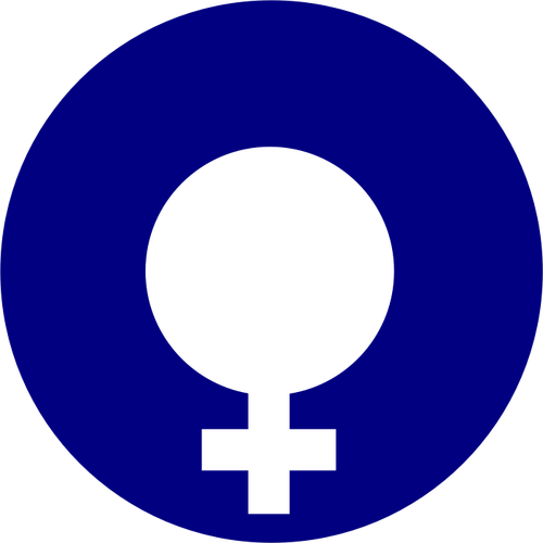 矢量图形的厚厚的蓝色圆圈性别符号