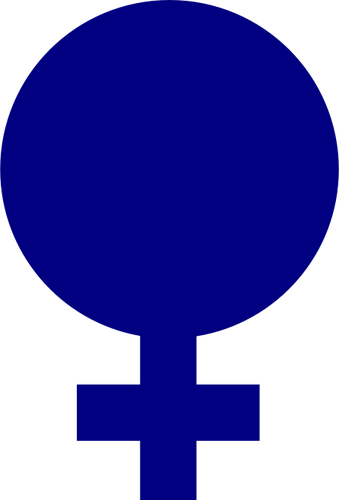 ベクトルの女性の青いっぱい性別シンボルの描画